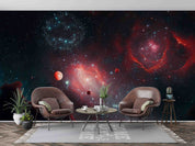 3D Abstract The Earth Starry Sky Red Dark Blue Wall Mural Wallpaper YXL 11- Jess Art Decoration