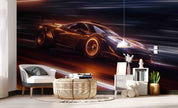 3D Brown Sports Car Wallpaper Wall Mural Wall Decor Wall Art Wall Sticker Remoable Wallpaper