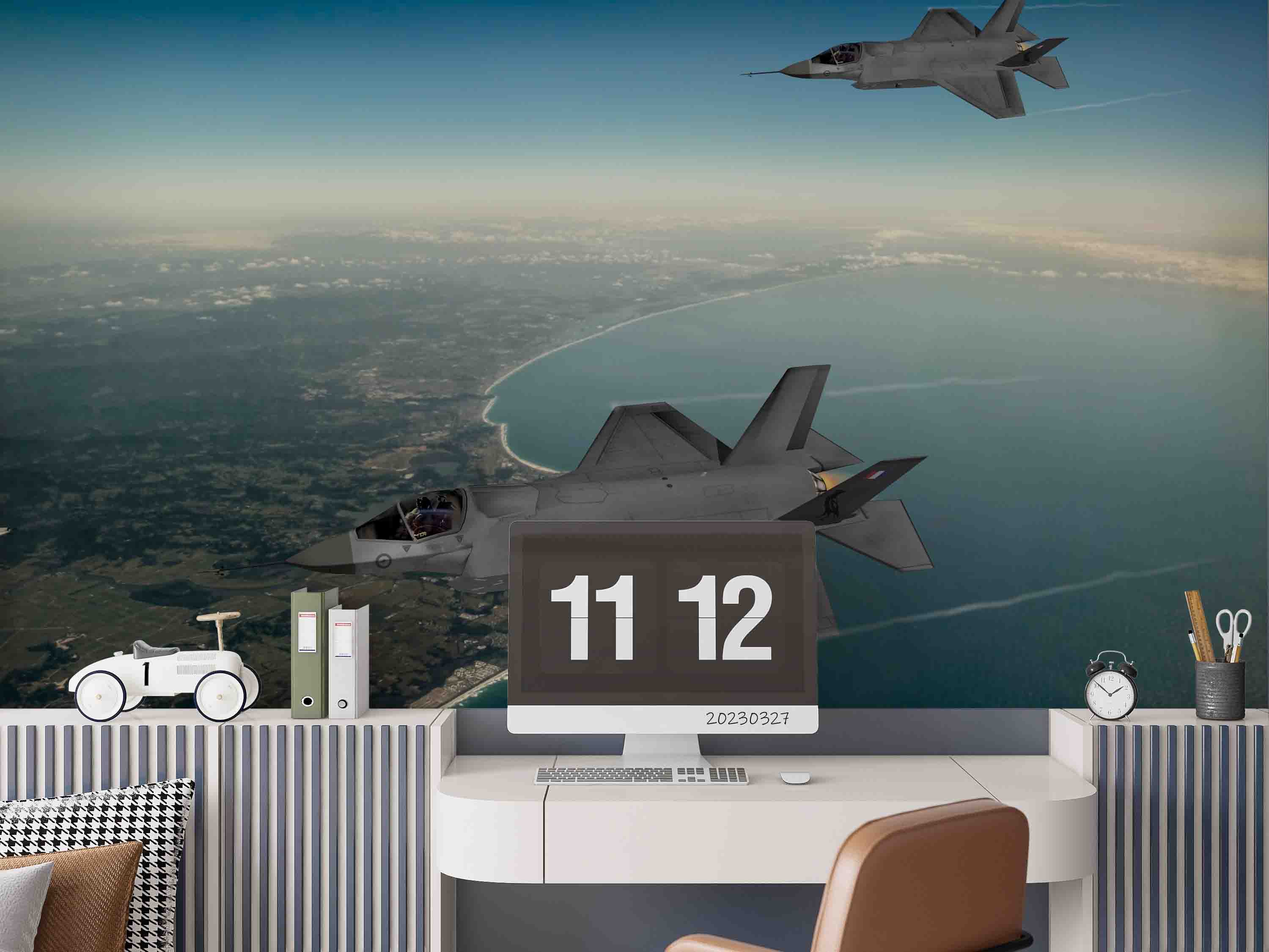 3D F-35 Lightning II Fighter Aircraft Australia Tweed Heads Wall Mural Wallpaper GD 5472- Jess Art Decoration