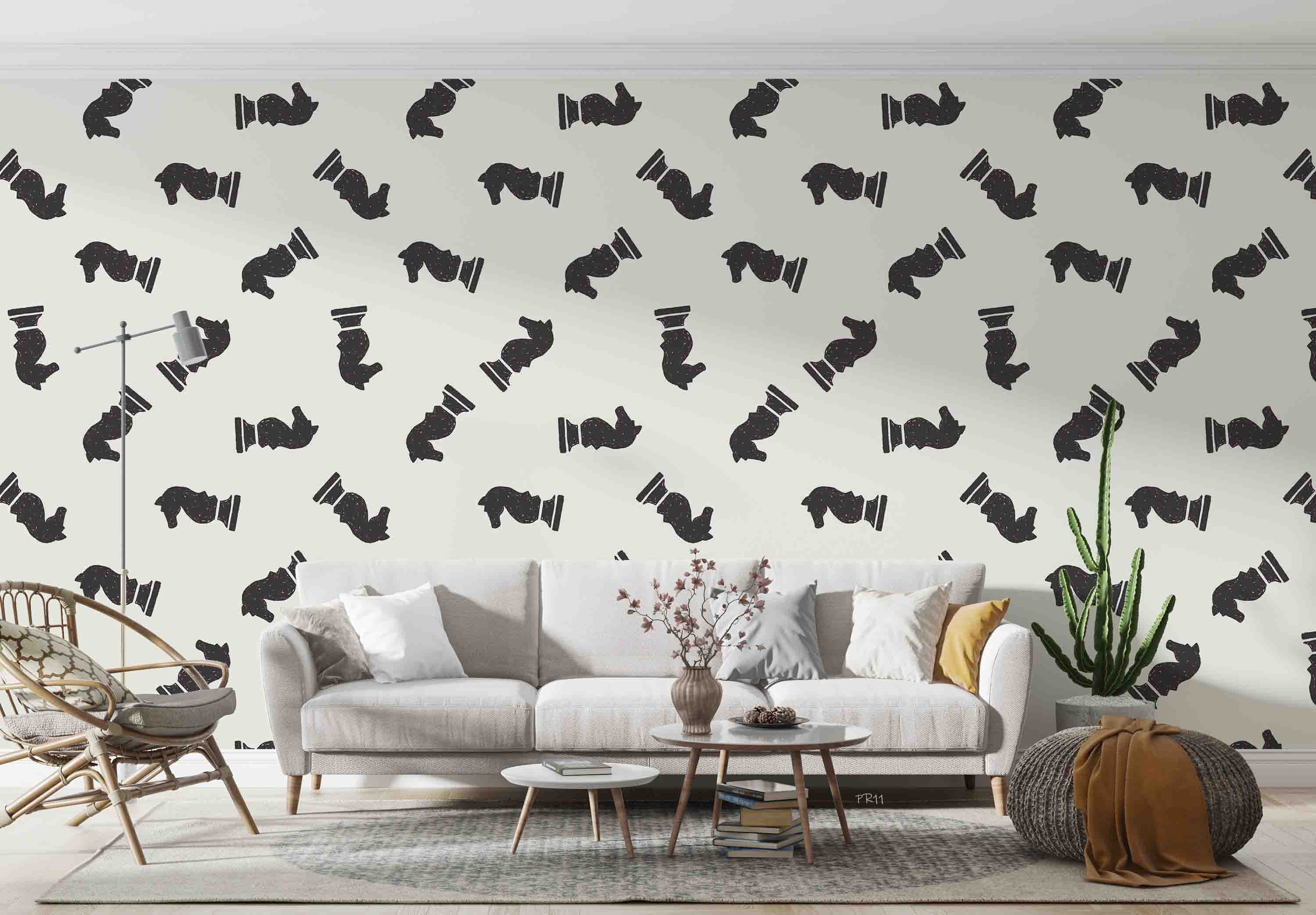 3D Chess Piece Pattern Wall Mural Wallpaper GD 4903- Jess Art Decoration
