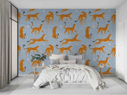 3D Blue Animal Leopard Pattern Wallpaper Wall Mural Wall Decor Wall Art Wall Sticker Remoable Wallpaper LQH 12