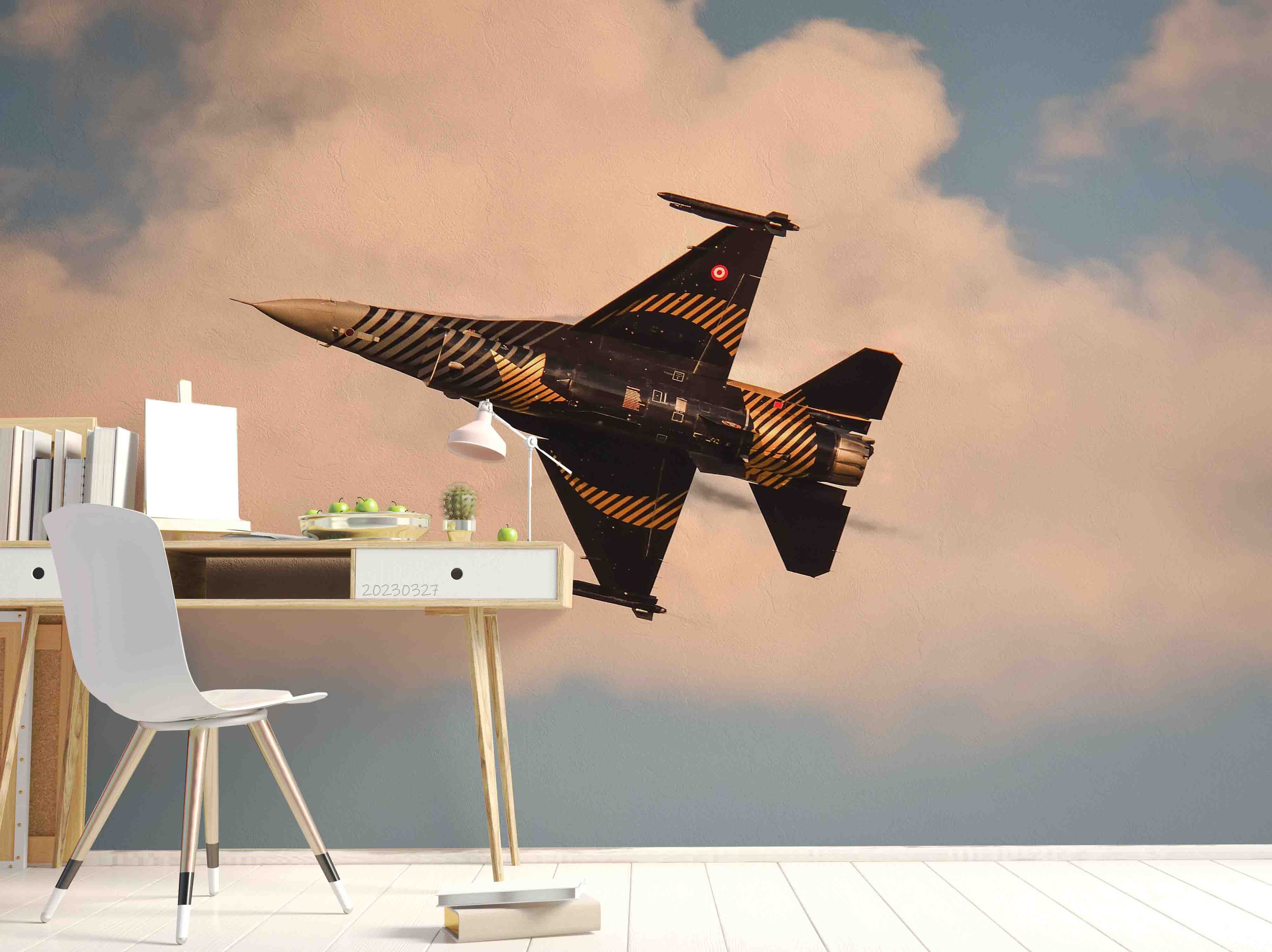 3D F 16 Fighter Flight Wall Mural Wallpaper GD 5399- Jess Art Decoration