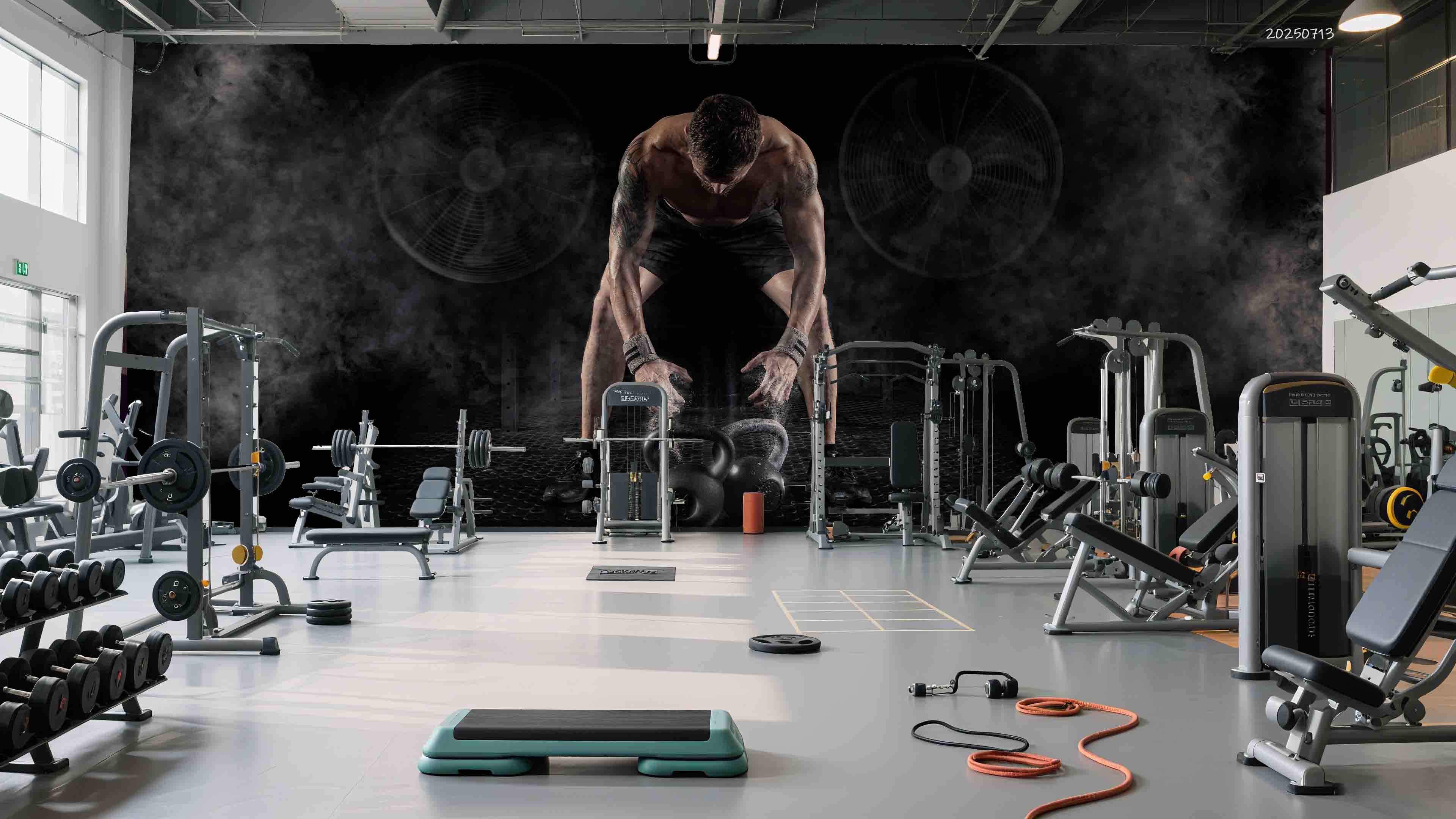 3D Gym Fitness Gymnasium Dumbbell Wall Mural Wallpaper 19