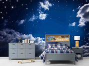 3D Night Blue Sky Cloud Stars Scenery Wall Mural Wallpaper GD 5056- Jess Art Decoration