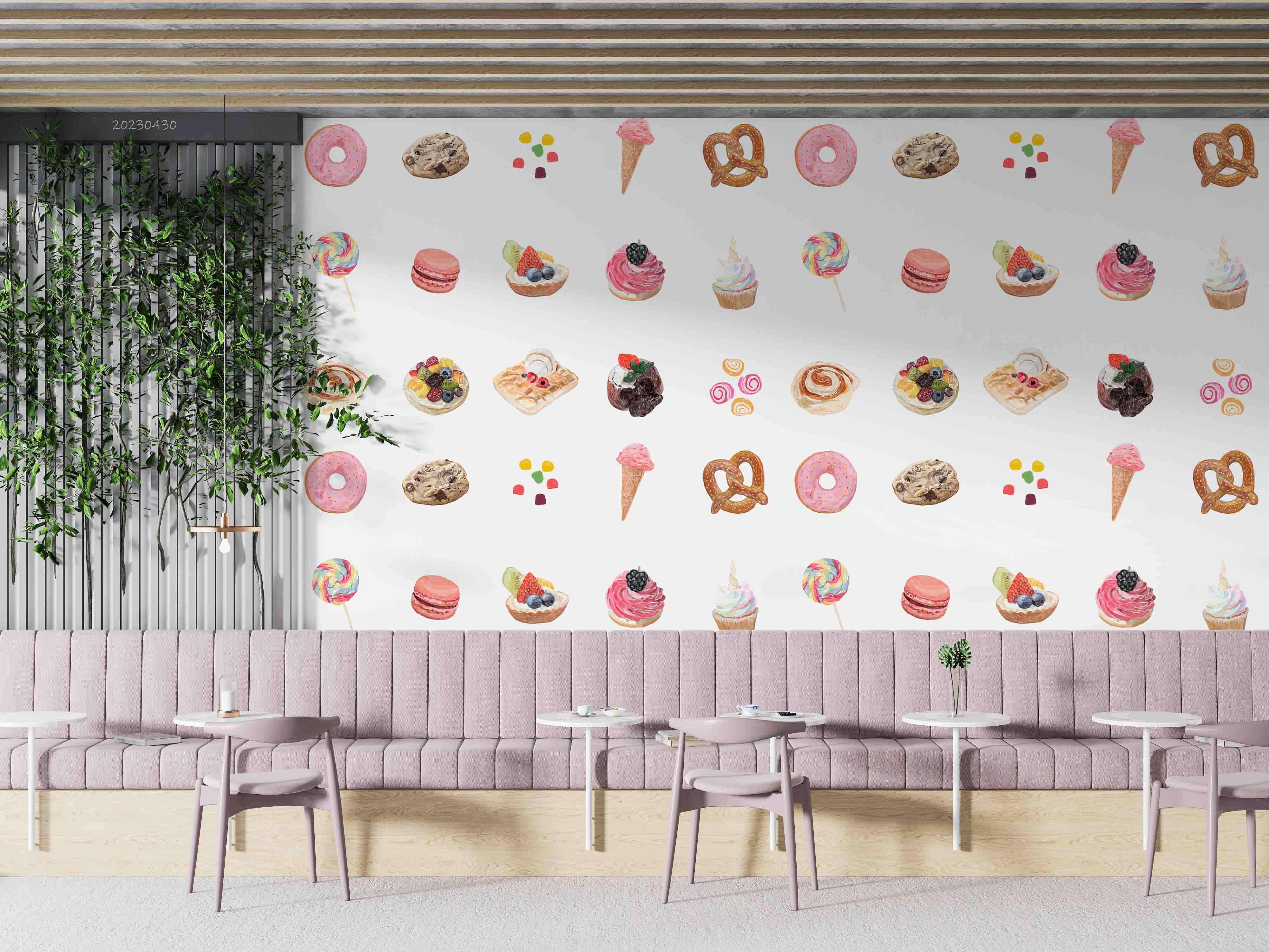 3D Hand Drawn Candy Watercolor Style Wall Mural Wallpaper GD 5251- Jess Art Decoration