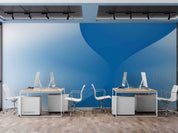 3D Office Business Commerce Blue Tosca Stripes Wall Mural Wallpaper 33