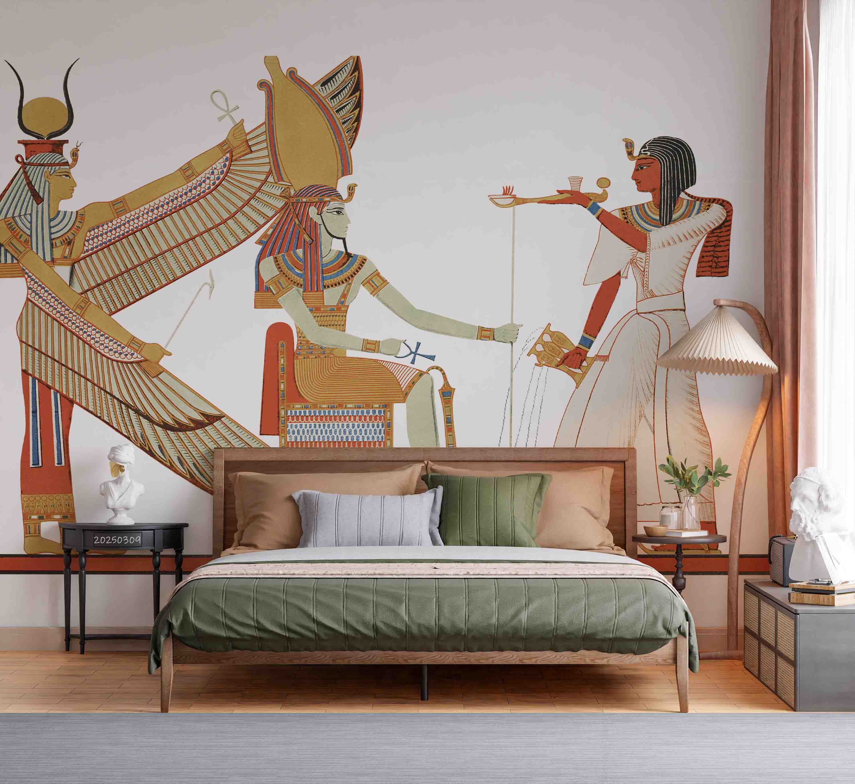 3D Egyptian Ritual Vintage Illustration Transparent Background Wallpaper Wall Mural Wall Decor Wall Art Wall Sticker Remoable Wallpaper LQH