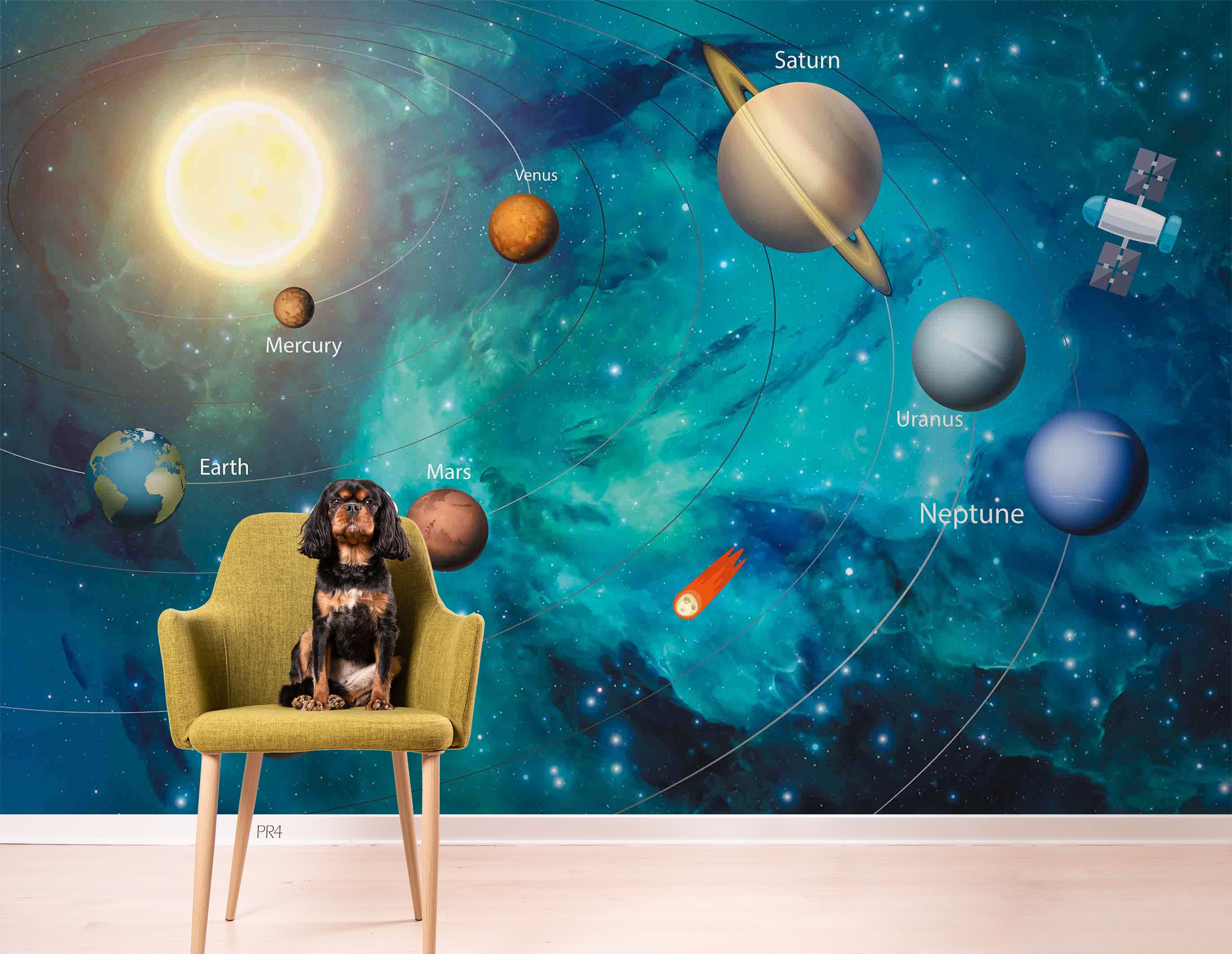 3D Space Planet Orbit Satellite Wall Mural Wallpaper GD 3903- Jess Art Decoration