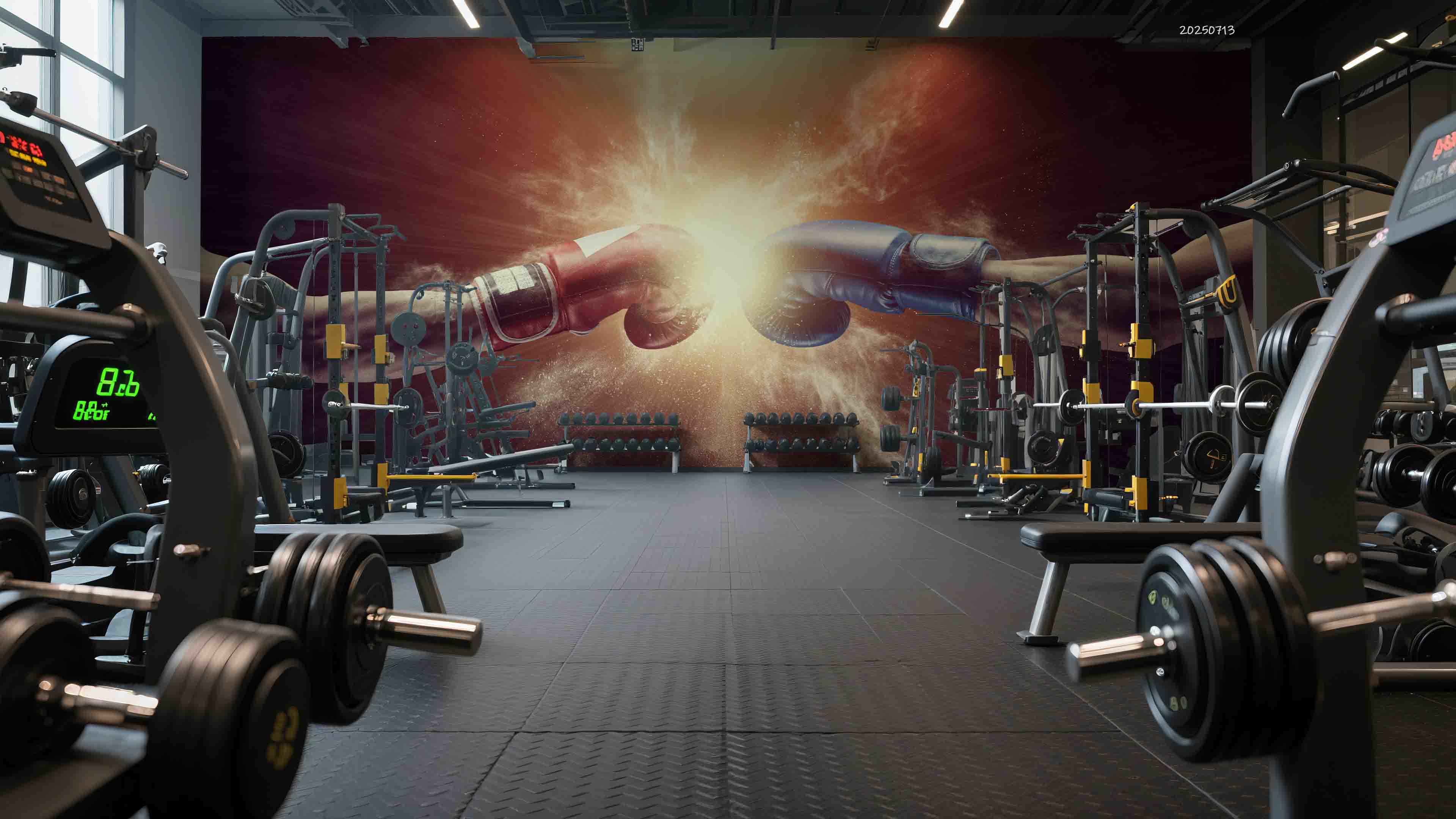 3D Gym Fitness Gymnasium Boxing Wall Mural Wallpaper 20
