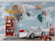 3D Aircraft Balloon Sky Cloud Wall Mural Wallpaper YXL 10- Jess Art Decoration