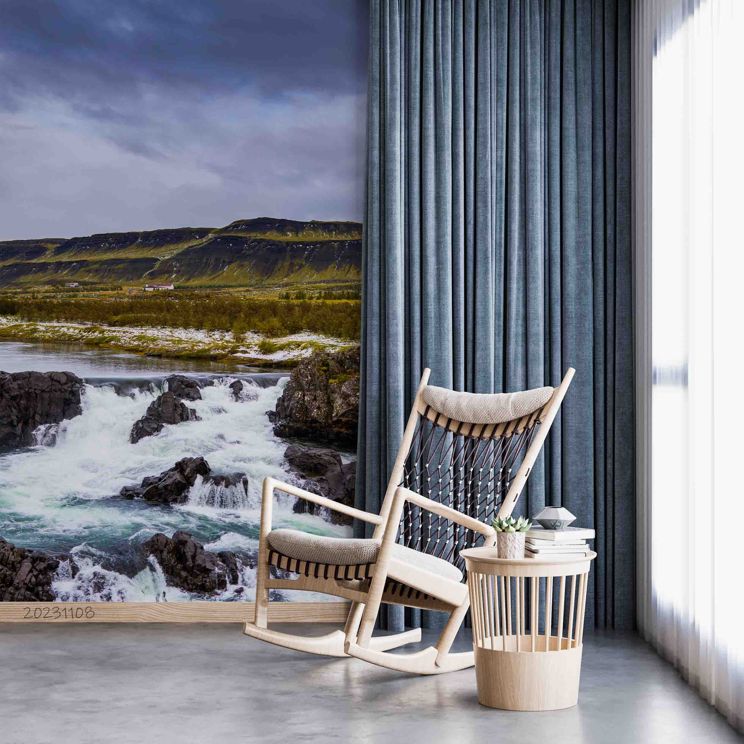 3D Mountain Grassland Sea Sky Wall Mural Wallpaper YXL 3027