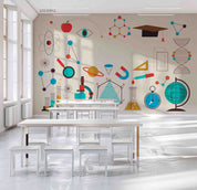 3D School STEM Science Lab Classroom Geography Teaching Aid Wall Mural Wallpaper 2