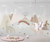 3D Mountain Dinosaur Cloud Volcano Wall Mural Wallpaper YXL 336