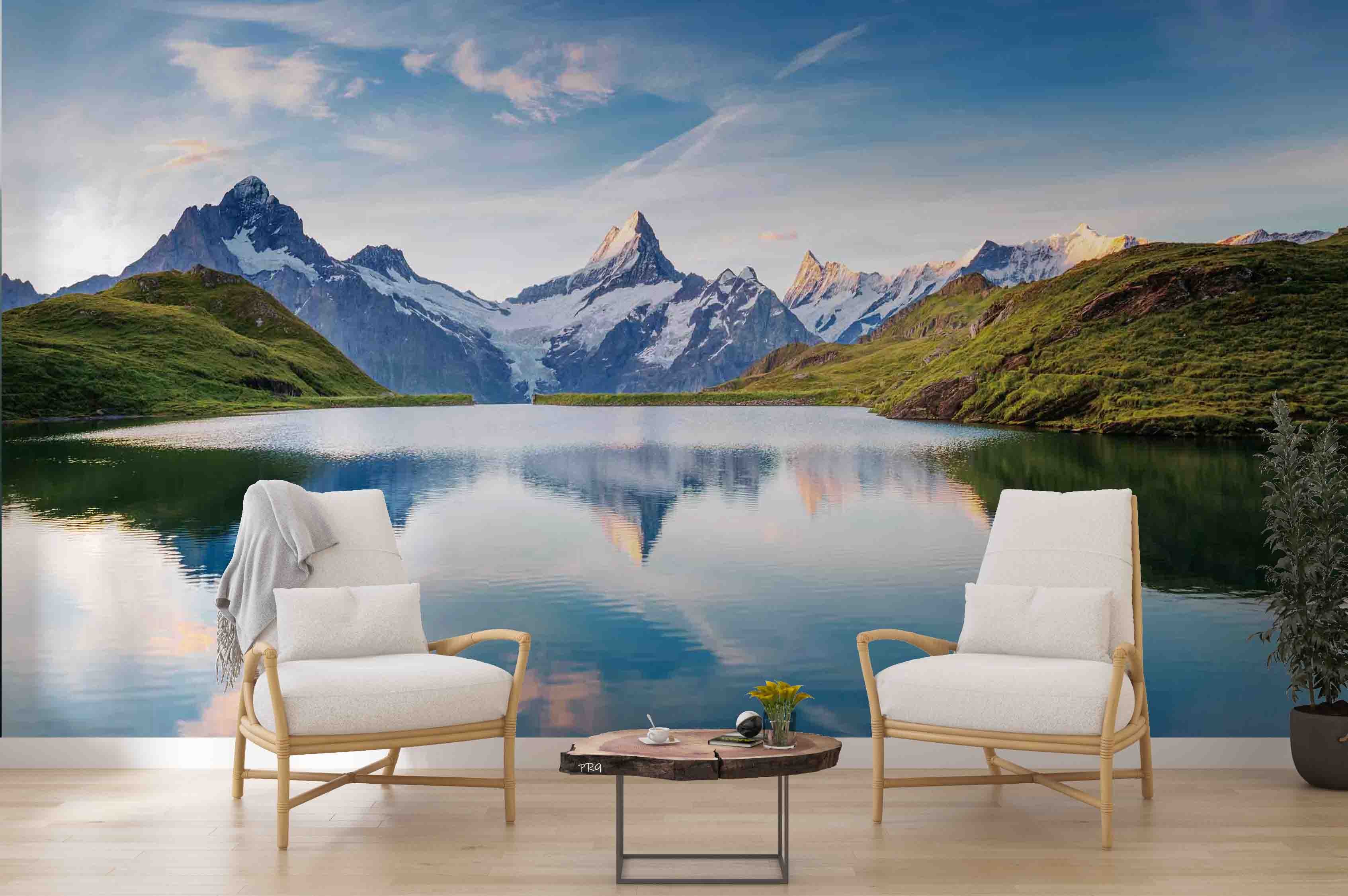 3D Beautiful Snow Mountain Lake Nature Scenery Wall Mural Wallpaper GD 4691- Jess Art Decoration