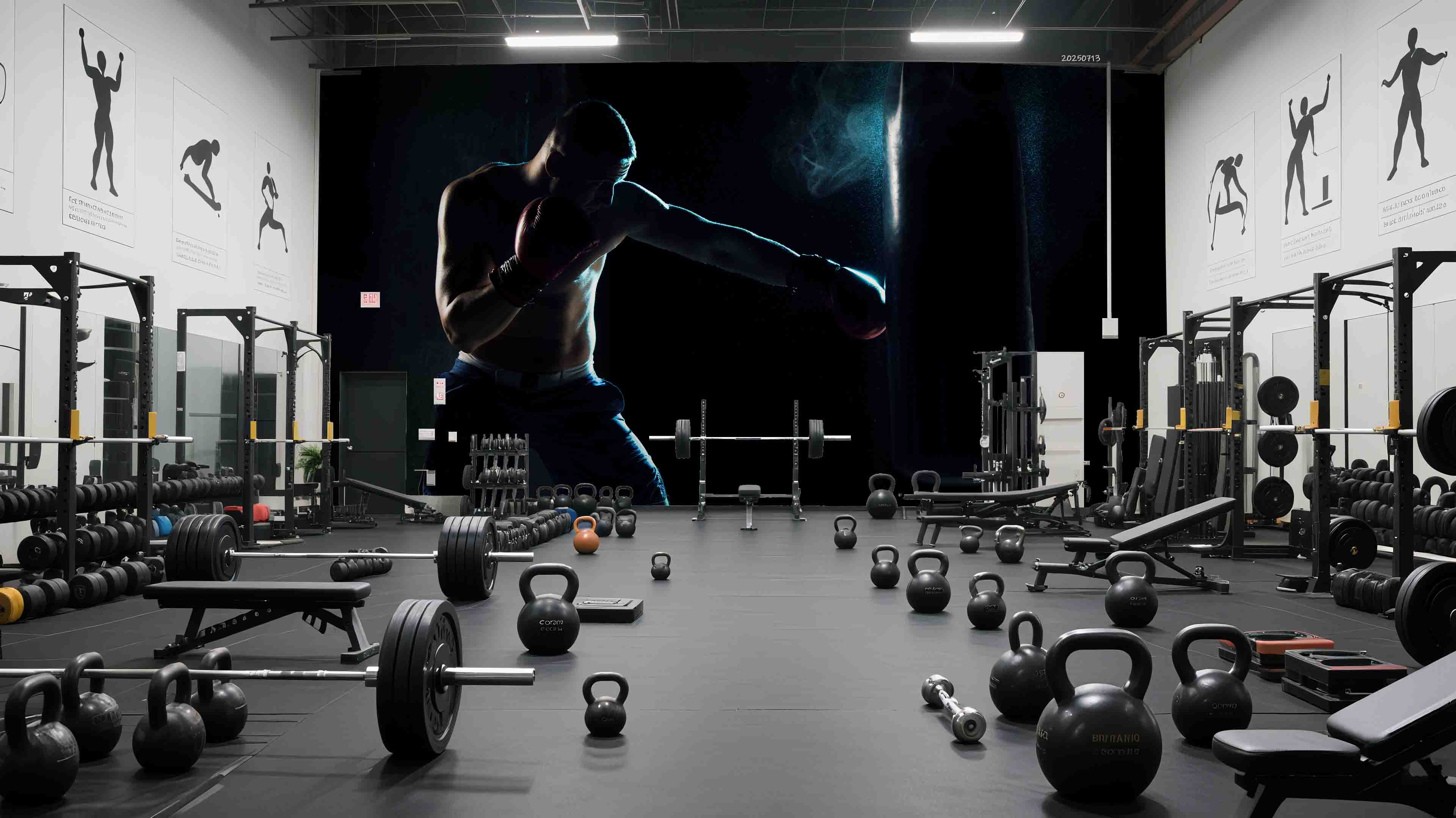 3D Gym Fitness Gymnasium Boxing Wall Mural Wallpaper 56