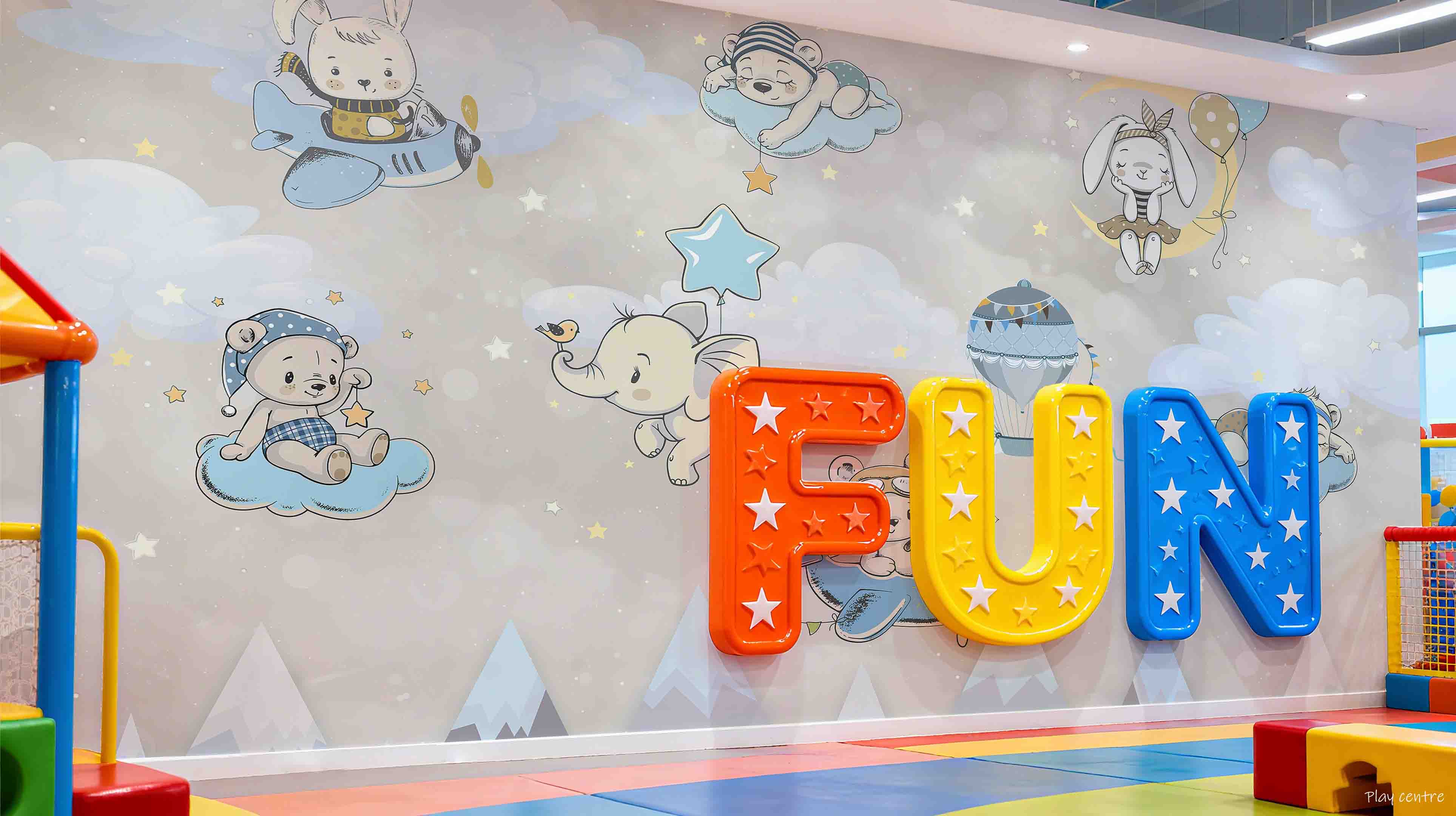 3D Play Centre Amusement Park Funfair Carnie Cartoon Animals Wall Mural Wallpaper 14