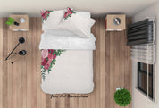 3D Floral Rose Leaf Quilt Cover Set Bedding Set Duvet Cover Pillowcase 260