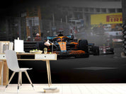 3D Orange F1 Formula Racing Wallpaper Wall Mural Wall Decor Wall Art Wall Sticker Remoable Wallpaper