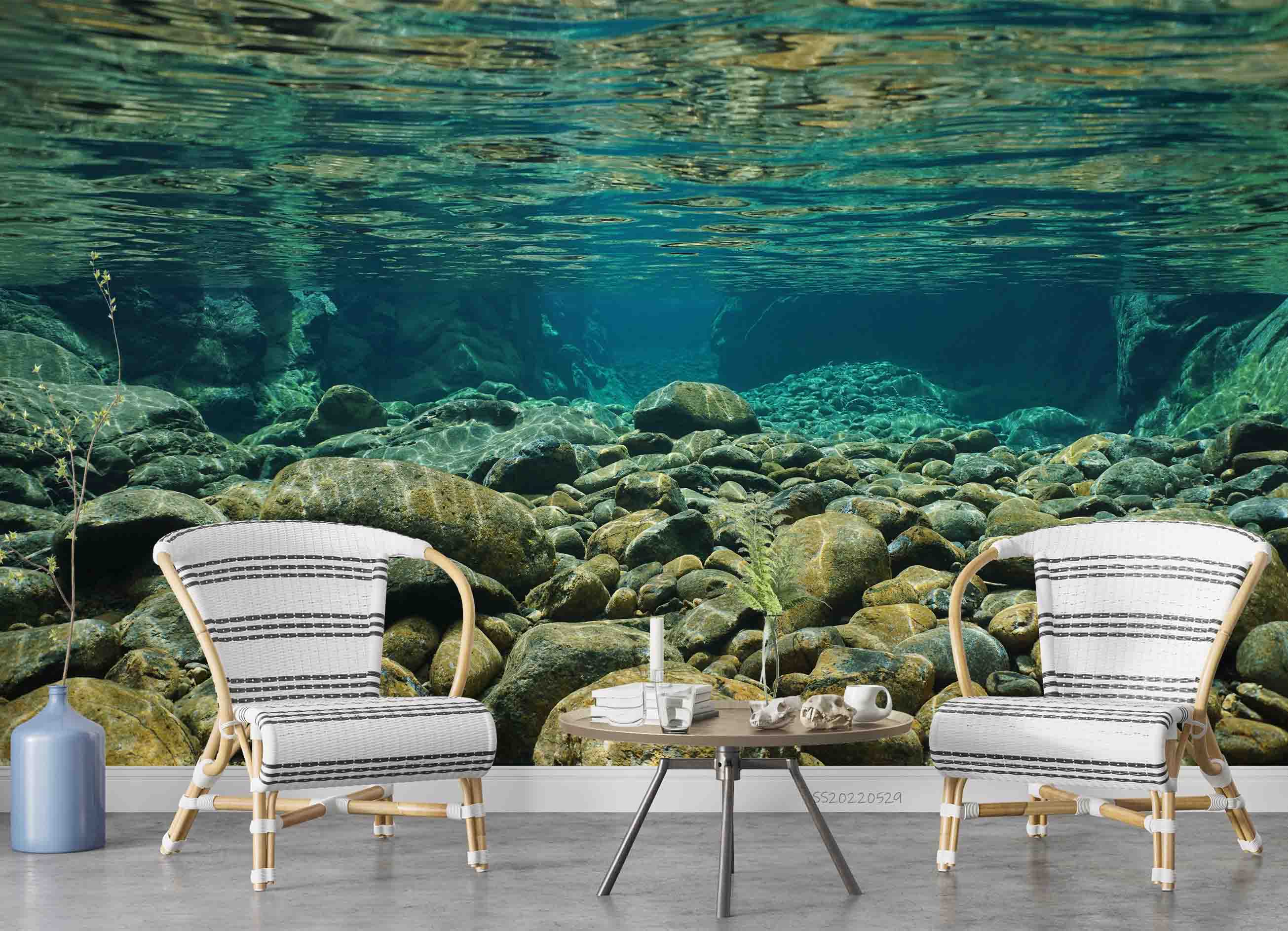 3D Grande Terre Dumbea River Riverbed Rock New Caledonia Wall Mural Wallpaper GD 4372- Jess Art Decoration
