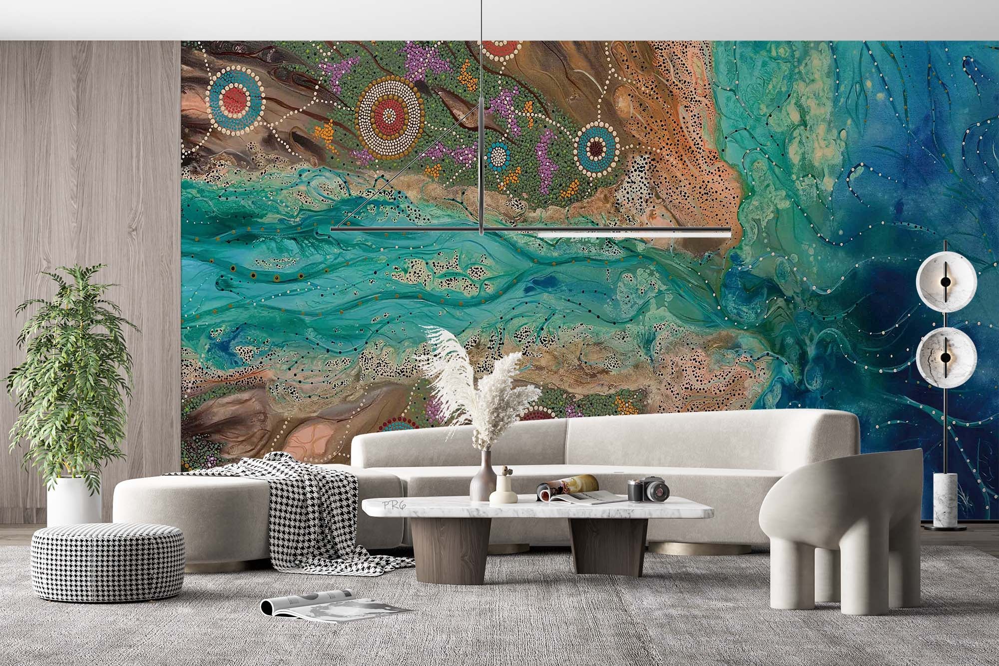 3D Abstract Ocean Mountain Wall Mural Wallpaper YXL 8- Jess Art Decoration