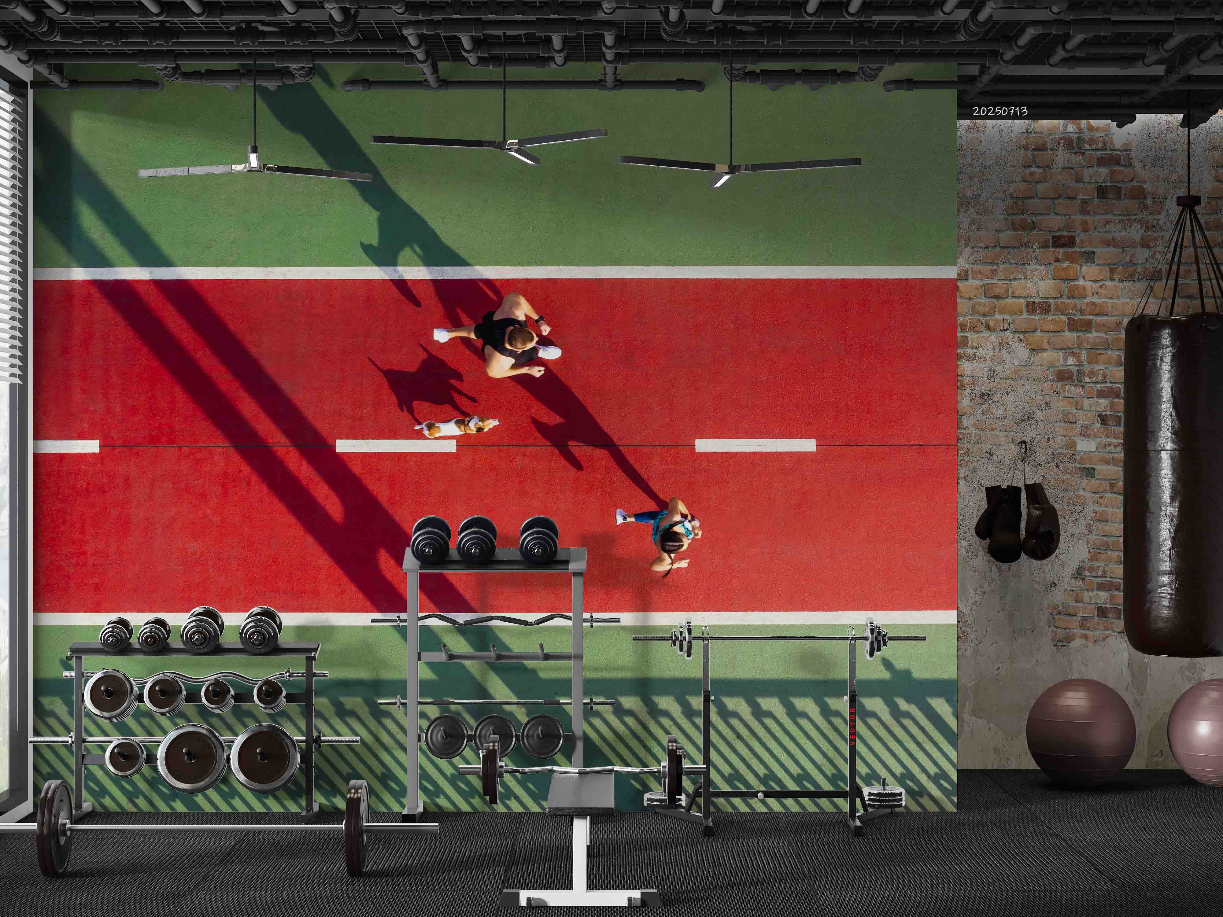 3D Gym Fitness Gymnasium Runway Wall Mural Wallpaper 33