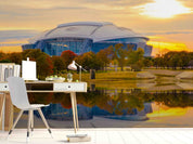 3D Architecture Stadium Tree Ocean Street Wall Mural Wallpaper YXL 222