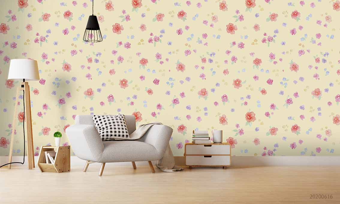 3D Floral Heronsbill Blue Wall Mural Wallpaper YXL 2269