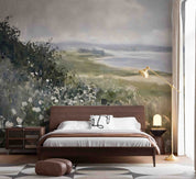 3D Sky Mountains Sea Floral Oil Painting Wallpaper Wall Mural Wall Decor Wall Art Wall Sticker Remoable Wallpaper LQH 24