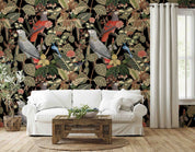 3D Jungle Plant Leaf Animal Birds Wall Mural Wallpaper GD 3241- Jess Art Decoration