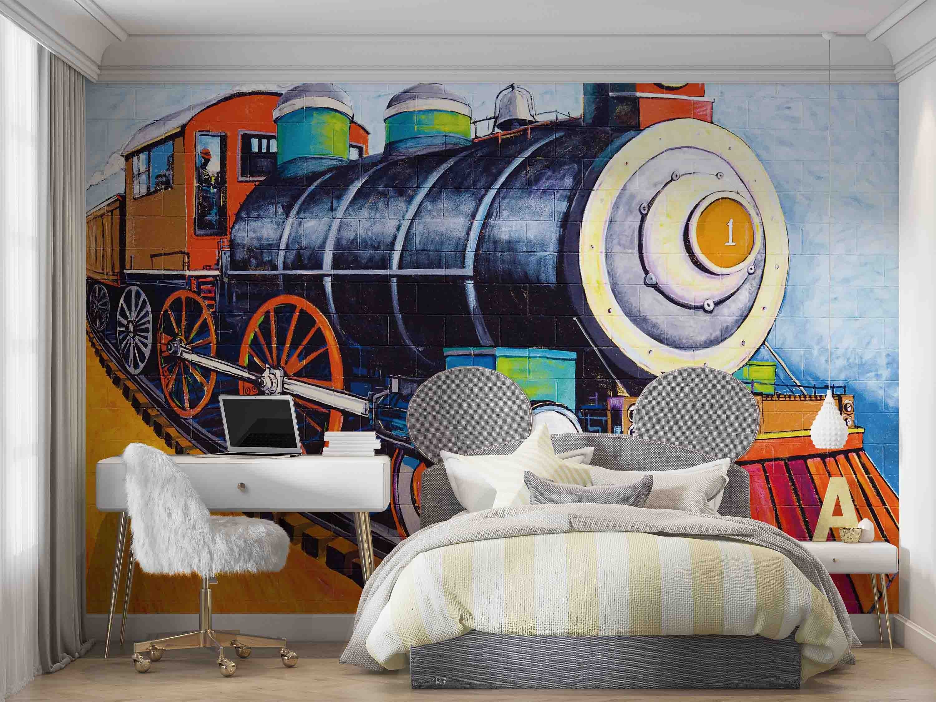 3D Vintage Locomotive Rails Wall Mural Wallpaper GD 4480- Jess Art Decoration