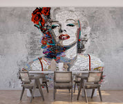 3D Graffiti Pop Star Portrait graffiti pop art woman portrait wall mural wallpaper for living room - view 3