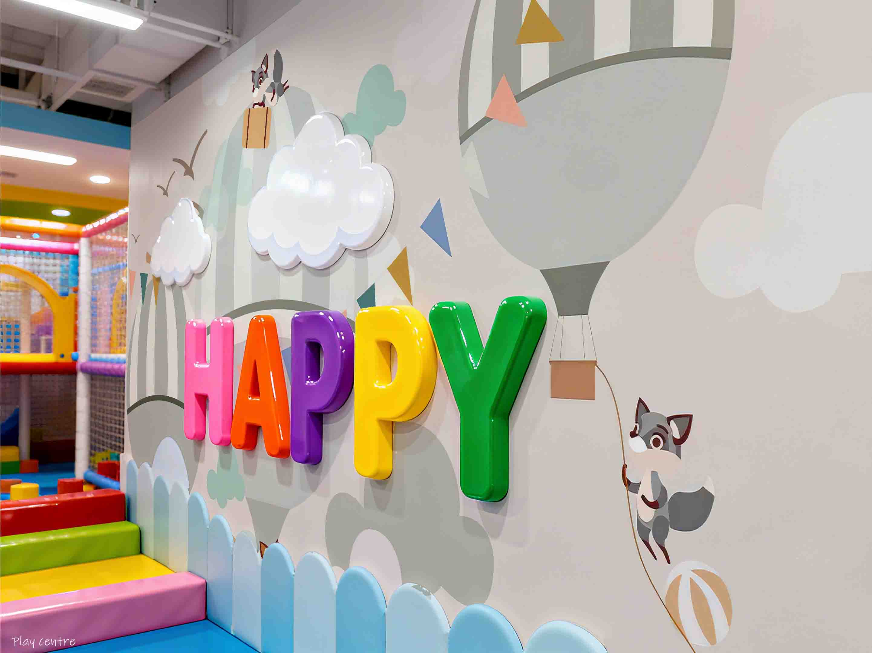 3D Play Centre Amusement Park Funfair Carnie Cartoon Air Balloon Wall Mural Wallpaper 26