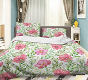3D Floral Leaf Pale Green Quilt Cover Set Bedding Set Duvet Cover Pillowcase 478
