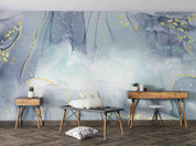 3D Abstract Damaskeen Gray Round Wall Mural Wallpaper YXL 627