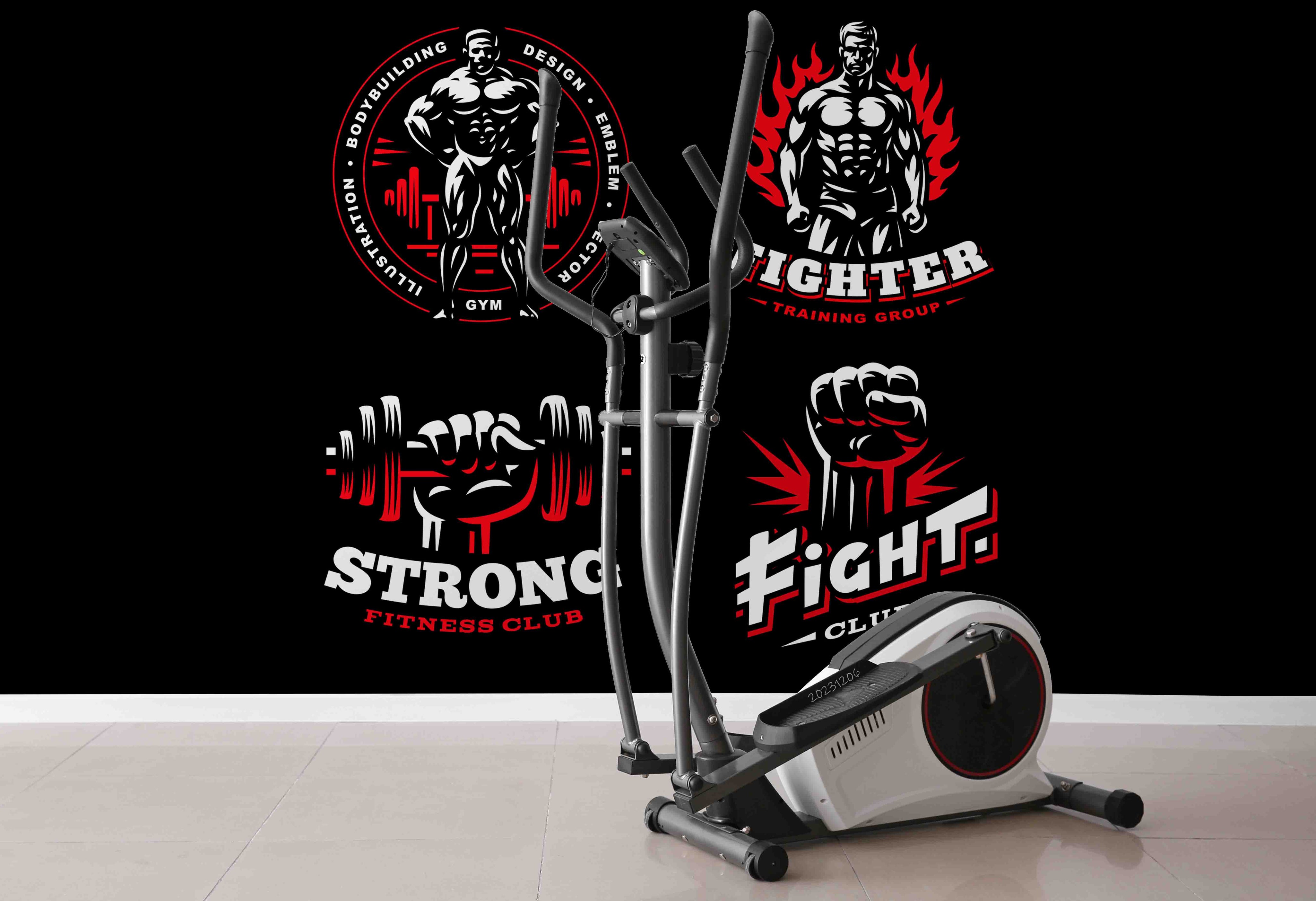 3D Poster Letter Weightlifting Man Ignis  Black Wall Mural Wallpaper YXL 81