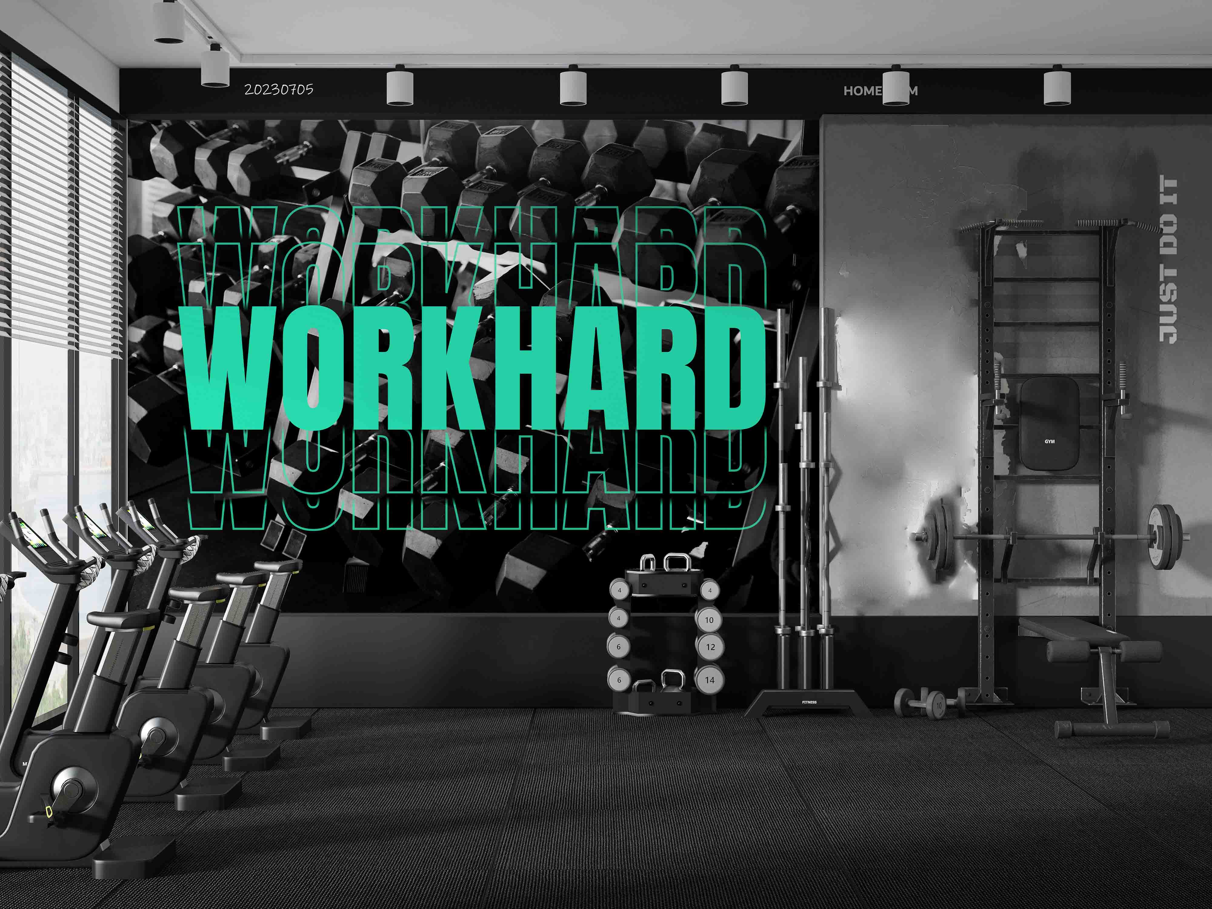 Copy of 3D Pattern Sports Apparatus Shoes Weightlifting Wall Mural Wallpaper YXL 1748