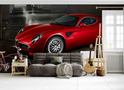 3D Red Sports Car Wallpaper Wall Mural Wall Decor Wall Art Wall Sticker Remoable Wallpaper