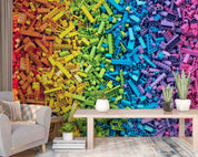 Rainbow Toy Bricks Background Urban Wallpaper urban graffiti wall mural for teen room, studio or feature wall - view 3