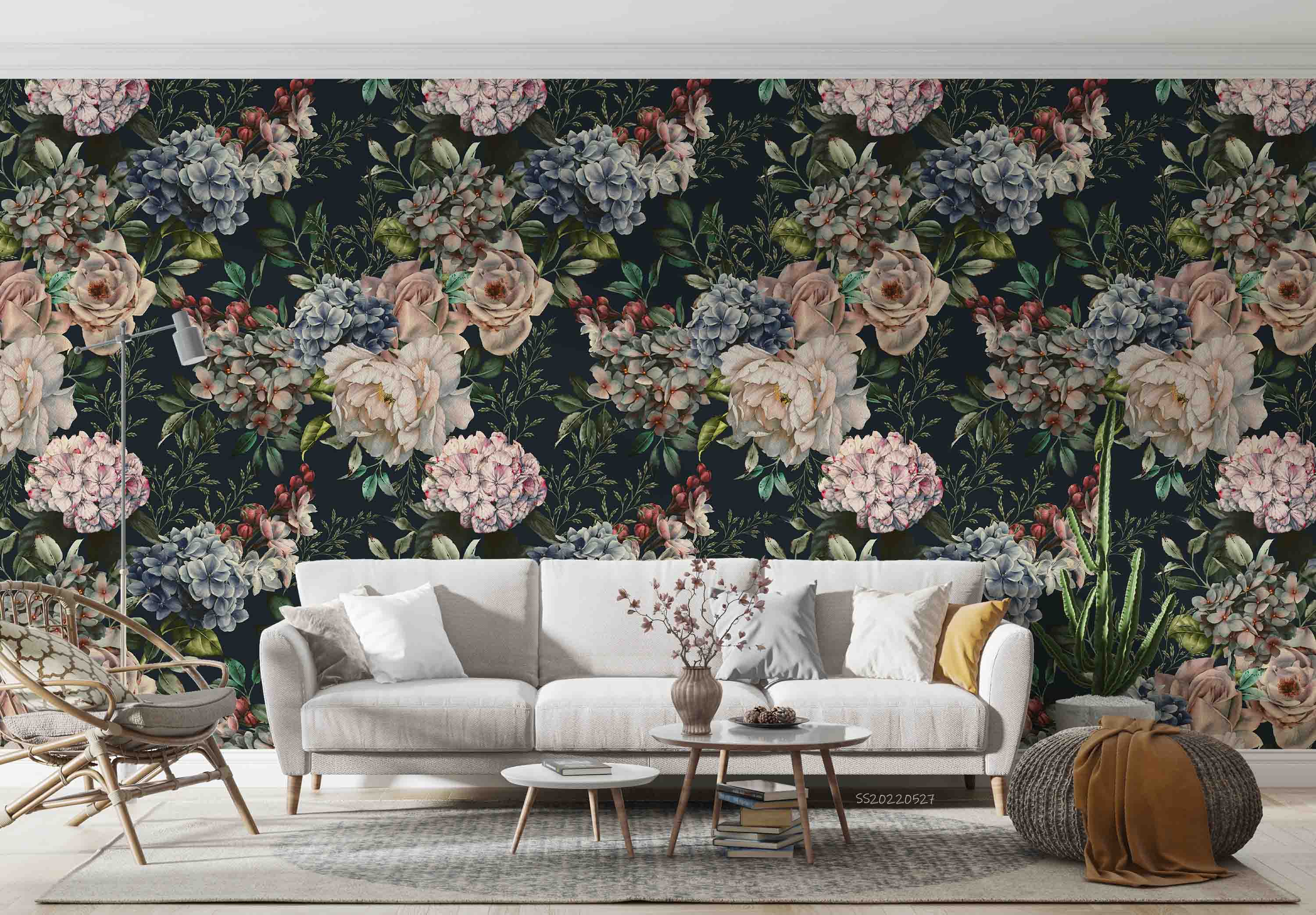 3D Vintage Watercolor Floral Background Wall Mural Wallpaper GD 4208- Jess Art Decoration