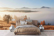 3D Mountains Fog Autumn Landscape Wall Mural Wallpaper JN 370
