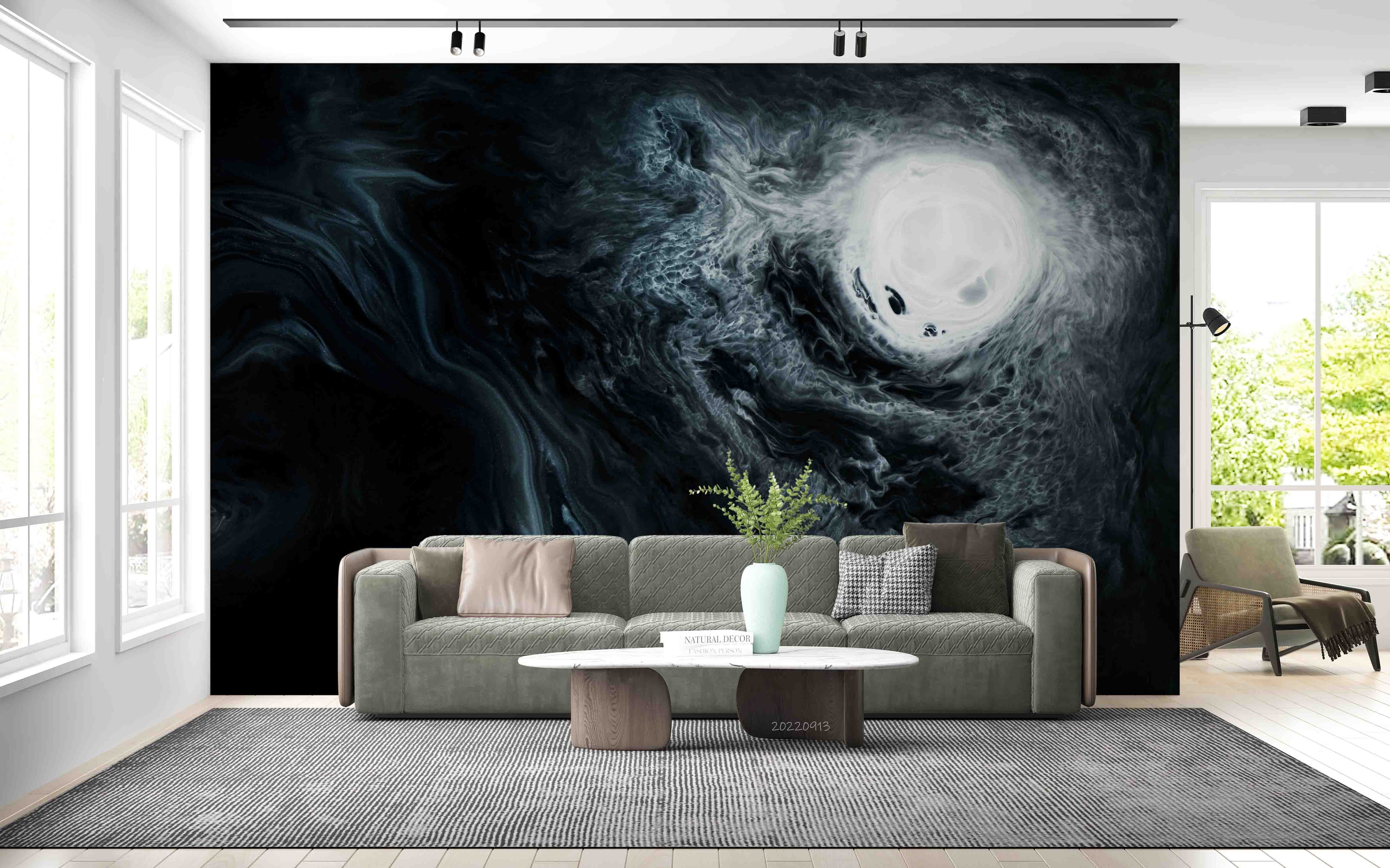 3D Abstract Blue Watercolor Pattern Background Wall Mural Wallpaper GD 3591- Jess Art Decoration