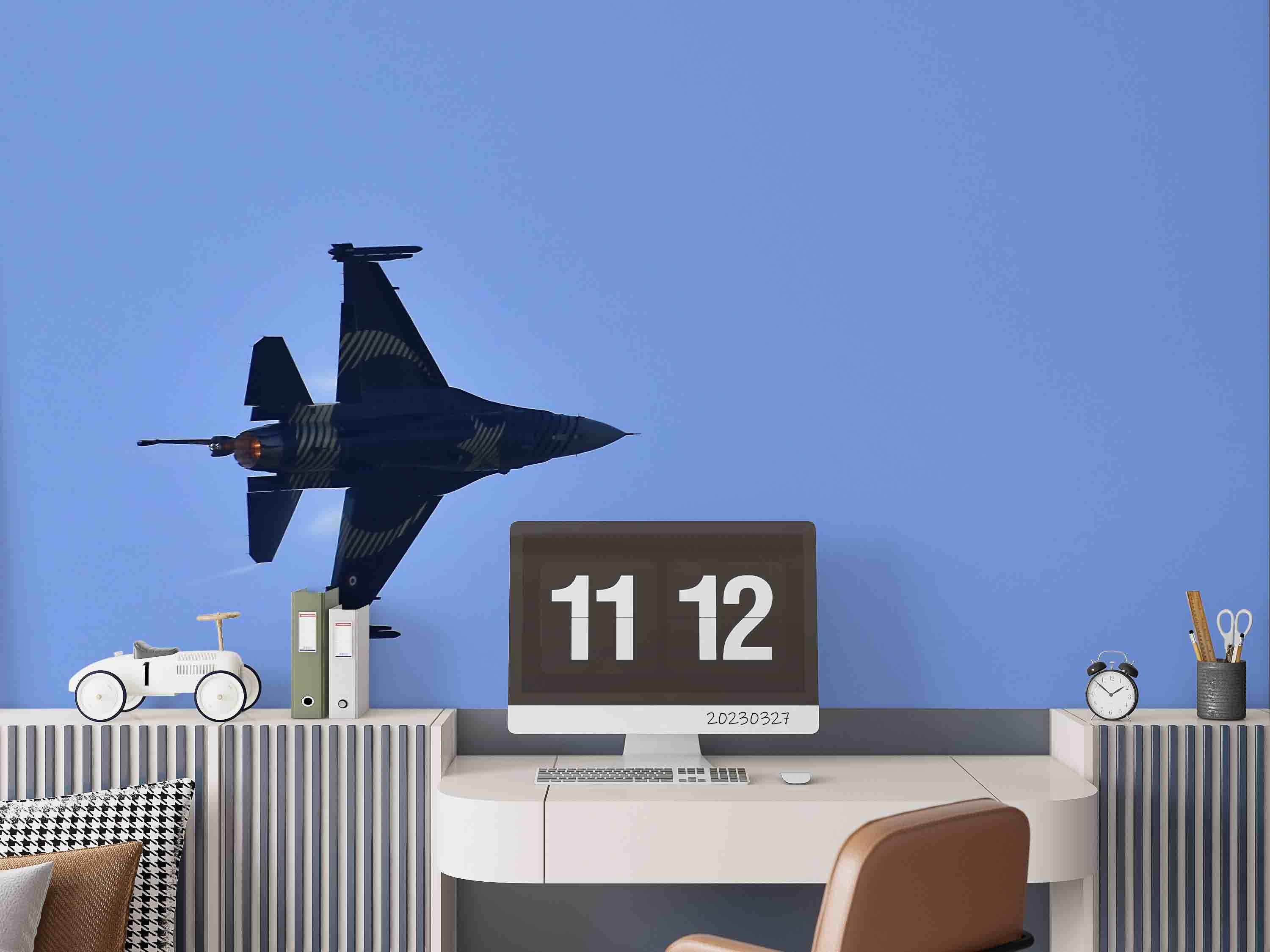 3D Turkish Air Force "SOLOTURK" F-16 Fighting Falcon Wall Mural Wallpaper GD 5456- Jess Art Decoration