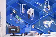 3D Clinic Hospital Rehabilitation Center Stomatology Dentistry Healthy Wall Mural Wallpaper JN 3