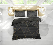 3D  Geometric Triangle Rectangle Black Quilt Cover Set Bedding Set Duvet Cover Pillowcase 539