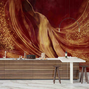 3D Abstract Damaskeen Gold Dust Texture Wall Mural Wallpaper YXL 639