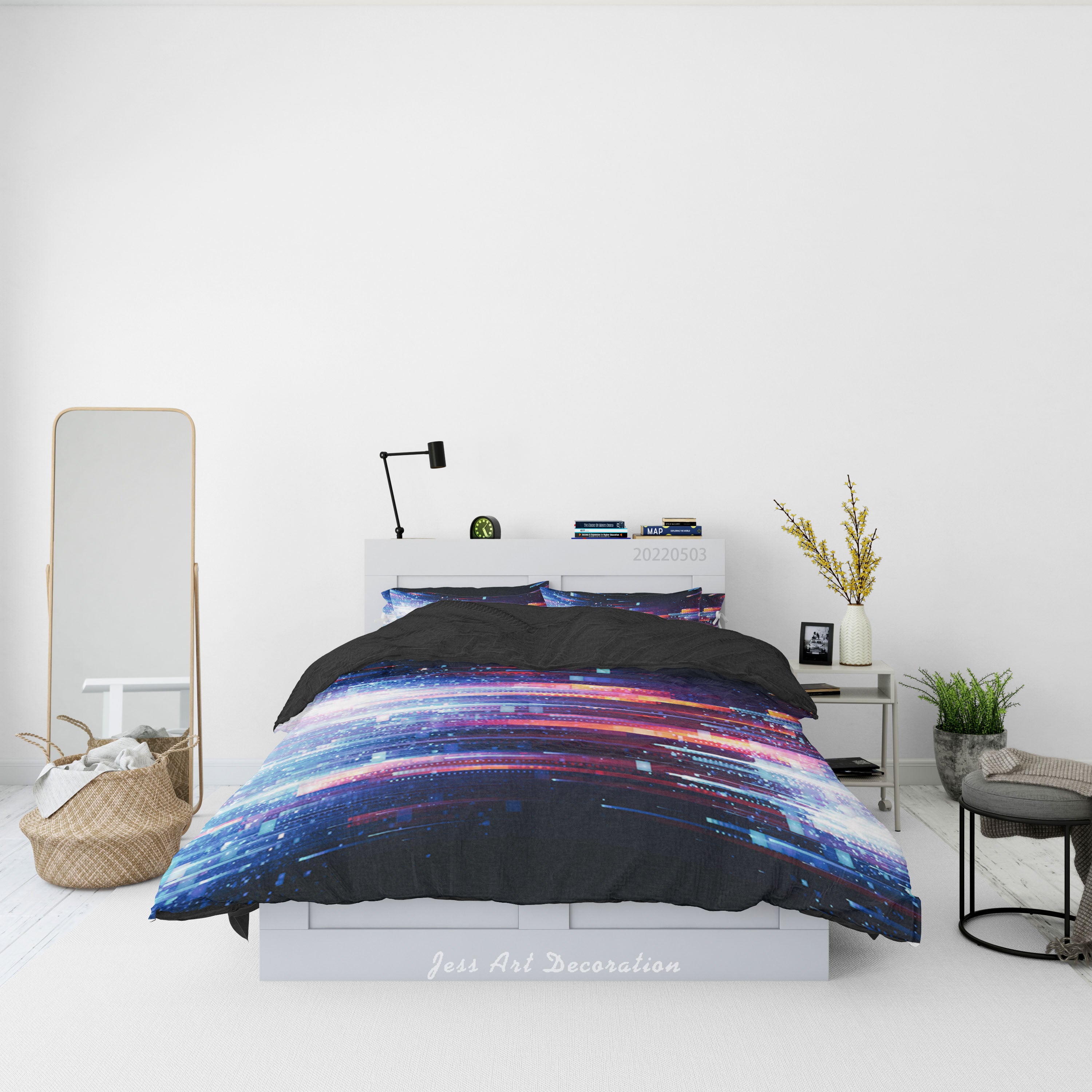 3D Starry Sky Line Ripple Starlight Quilt Cover Set Bedding Set Duvet Cover Pillowcase 520