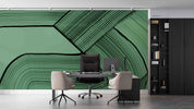 3D Office Business Commerce Green Geometric Modern Abstract Wall Mural Wallpaper 22