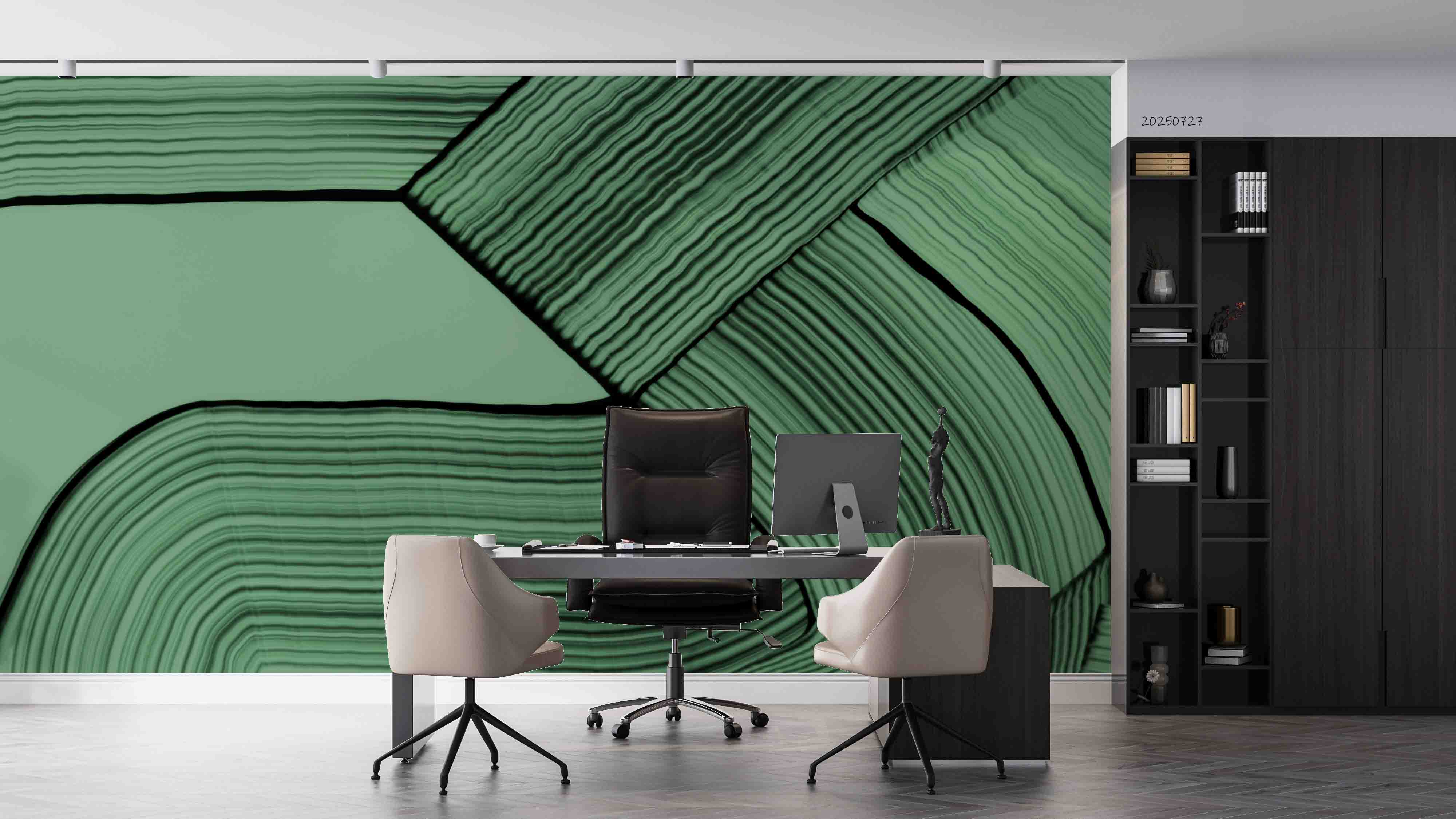 3D Office Business Commerce Green Geometric Modern Abstract Wall Mural Wallpaper 22