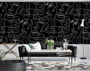 3D Abstract White Lines Blackboard Wall Mural Wallpaper GD 5079- Jess Art Decoration