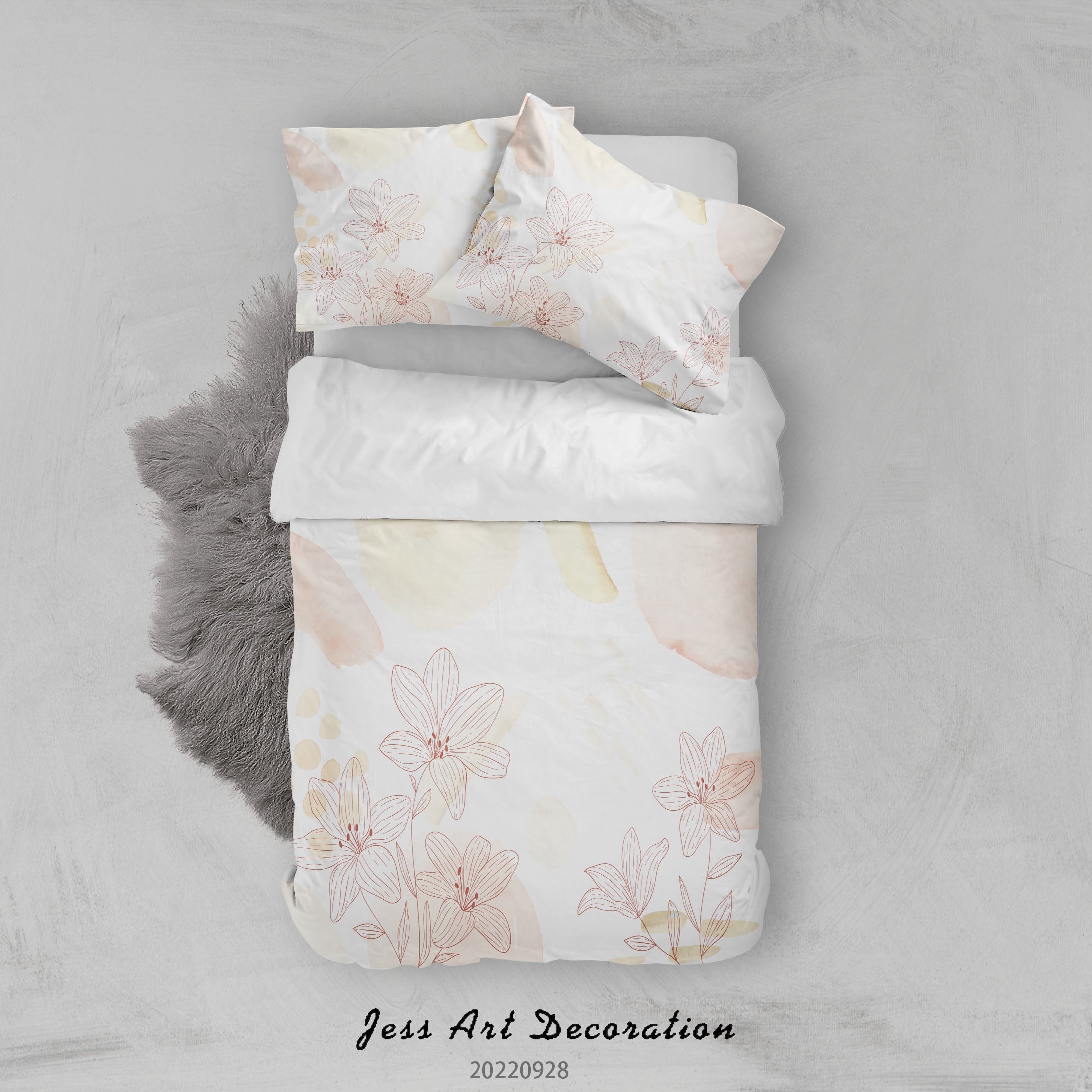 3D Floral Leaf Line Quilt Cover Set Bedding Set Duvet Cover Pillowcase 293